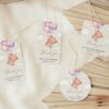Baby Bear with Purple Balloons Favor Tags, Gift Tags, First Birthday, Girl Birthday, Printable File, Edit Yourself, SH75
