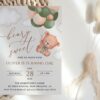 Baby Bear with Green Balloons First Birthday Invitation, Birthday Stationery, Boy Birthday, Printable File, Edit Yourself, SH77 Baby Bear with Green Balloons First Birthday Invitation, Birthday Stationery, Boy Birthday, Printable File, Edit Yourself, SH77