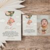 Baby Bear with Green Balloons Thank You Card, First Birthday, Boy Birthday, Printable File, Edit Yourself, SH77 Baby Bear with Green Balloons Thank You Card, First Birthday, Boy Birthday, Printable File, Edit Yourself, SH77