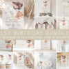 Baby Bear with Brown Balloons First Birthday Bundle, Boy Birthday, Printable File, Edit Yourself, SH78 Baby Bear with Brown Balloons First Birthday Bundle, Boy Birthday, Printable File, Edit Yourself, SH78