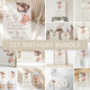 Baby Bear with Brown Balloons First Birthday Bundle, Boy Birthday, Printable File, Edit Yourself, SH78 Baby Bear with Brown Balloons First Birthday Bundle, Boy Birthday, Printable File, Edit Yourself, SH78