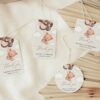 Baby Bear with Brown Balloons Favor Tags, Gift Tags, First Birthday, Boy Birthday, Printable File, Edit Yourself, SH78
