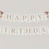 Baby Bear with Brown Balloons Happy Birthday Banner, First Birthday, Boy Birthday, Printable File, Edit Yourself, SH78