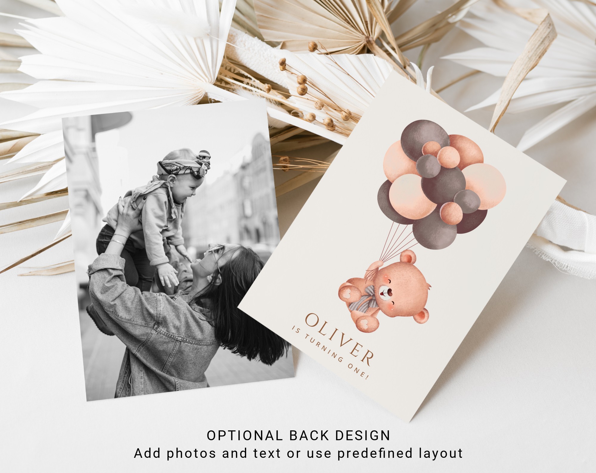 Baby Bear with Brown Balloons First Birthday Invitation, Birthday Stationery, Boy Birthday, Printable File, Edit Yourself, SH78 Baby Bear with Brown Balloons First Birthday Invitation, Birthday Stationery, Boy Birthday, Printable File, Edit Yourself, SH78