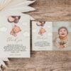 Baby Bear with Brown Balloons Thank You Card, First Birthday, Boy Birthday, Printable File, Edit Yourself, SH78