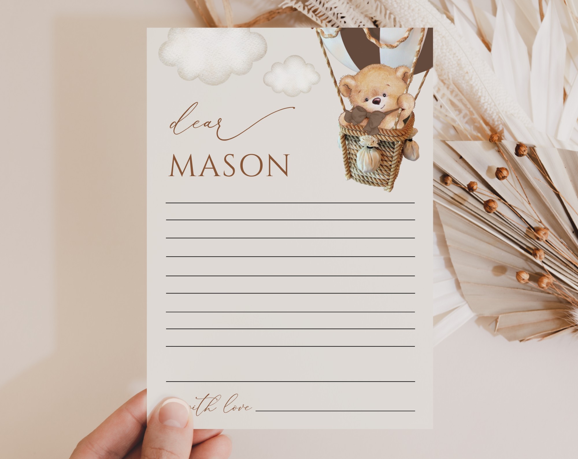 Bear in Brown Balloon Time Capsule, First Birthday, Boy Birthday, Printable File, Edit Yourself, SH79 Bear in Brown Balloon Time Capsule, First Birthday, Boy Birthday, Printable File, Edit Yourself, SH79