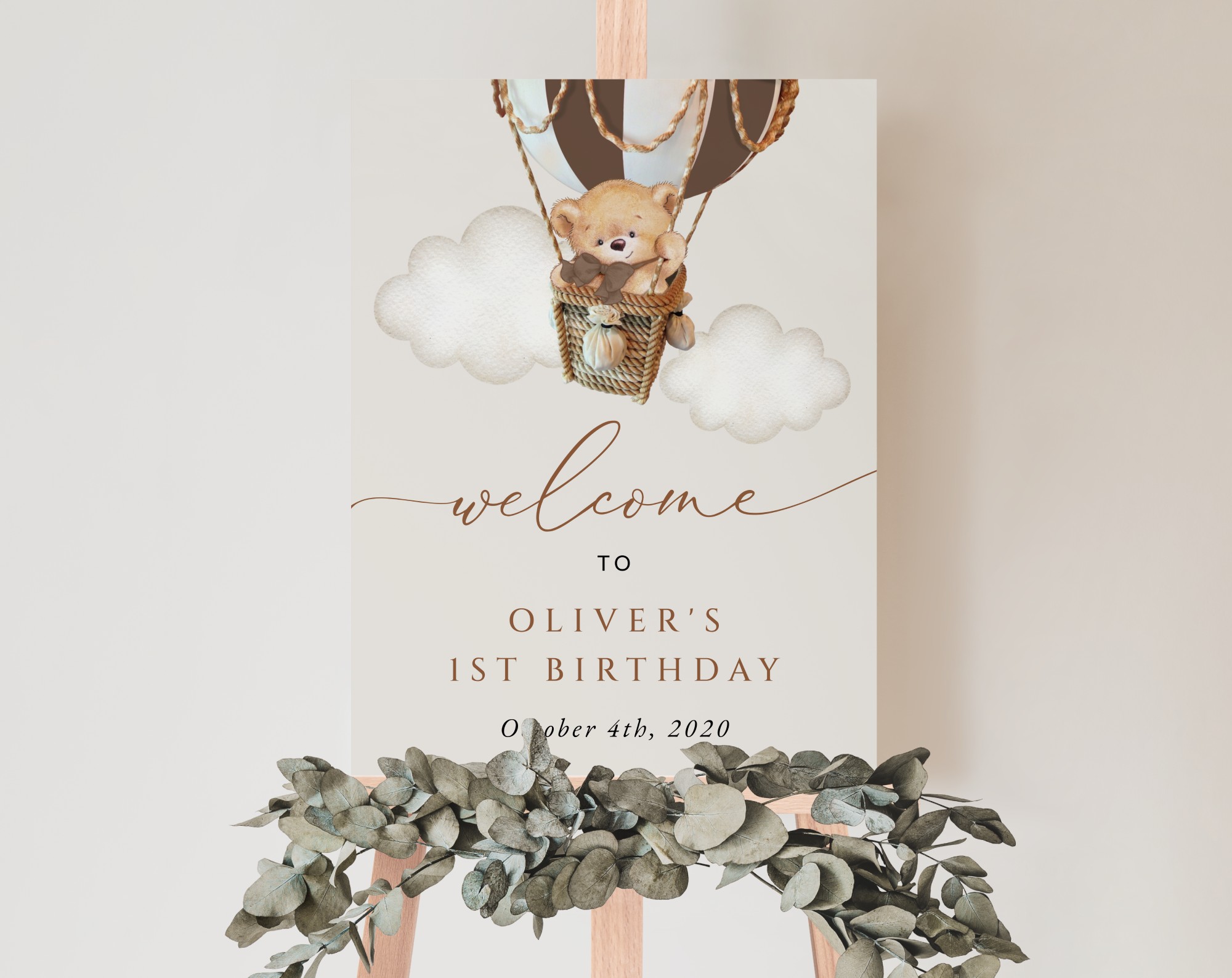 Bear in Brown Balloon Welcome Sign, Birthday Sign, First Birthday, Boy Birthday, Printable File, Edit Yourself, SH79 Bear in Brown Balloon Welcome Sign, Birthday Sign, First Birthday, Boy Birthday, Printable File, Edit Yourself, SH79