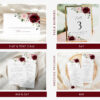 Burgundy and Blush Flowers Wedding Bundle, Printable File, Edit Yourself, SH01 Burgundy and Blush Flowers Wedding Bundle, Printable File, Edit Yourself, SH01