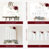 Burgundy and Blush Flowers Wedding Bundle, Printable File, Edit Yourself, SH01 Burgundy and Blush Flowers Wedding Bundle, Printable File, Edit Yourself, SH01