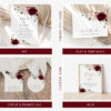 Burgundy and Blush Flowers Wedding Bundle, Printable File, Edit Yourself, SH01 Burgundy and Blush Flowers Wedding Bundle, Printable File, Edit Yourself, SH01
