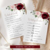 Burgundy and Blush Flowers Wedding Bundle, Printable File, Edit Yourself, SH01 Burgundy and Blush Flowers Wedding Bundle, Printable File, Edit Yourself, SH01