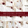 Burgundy and Blush Flowers Wedding Bundle, Printable File, Edit Yourself, SH01 Burgundy and Blush Flowers Wedding Bundle, Printable File, Edit Yourself, SH01