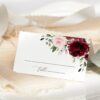 Burgundy and Blush Flowers Place Card, Wedding Stationery, Printable File, Edit Yourself, SH01 Burgundy and Blush Flowers Place Card, Wedding Stationery, Printable File, Edit Yourself, SH01