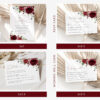 Burgundy Flowers Wedding Bundle, Printable File, Edit Yourself, SH02 Burgundy Flowers Wedding Bundle, Printable File, Edit Yourself, SH02