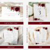 Burgundy Flowers Wedding Bundle, Printable File, Edit Yourself, SH02 Burgundy Flowers Wedding Bundle, Printable File, Edit Yourself, SH02