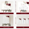 Burgundy Flowers Wedding Bundle, Printable File, Edit Yourself, SH02 Burgundy Flowers Wedding Bundle, Printable File, Edit Yourself, SH02