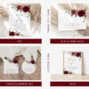 Burgundy Flowers Wedding Bundle, Printable File, Edit Yourself, SH02 Burgundy Flowers Wedding Bundle, Printable File, Edit Yourself, SH02
