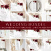 Burgundy Flowers Wedding Bundle, Printable File, Edit Yourself, SH02 Burgundy Flowers Wedding Bundle, Printable File, Edit Yourself, SH02