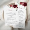 Burgundy Flowers Wedding Menu, Wedding Stationery, Printable File, Edit Yourself, SH02 Burgundy Flowers Wedding Menu, Wedding Stationery, Printable File, Edit Yourself, SH02