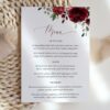 Burgundy Flowers Wedding Menu, Wedding Stationery, Printable File, Edit Yourself, SH02 Burgundy Flowers Wedding Menu, Wedding Stationery, Printable File, Edit Yourself, SH02