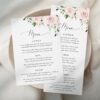 Blush Flowers Wedding Menu, Wedding Stationery, Printable File, Edit Yourself, SH03