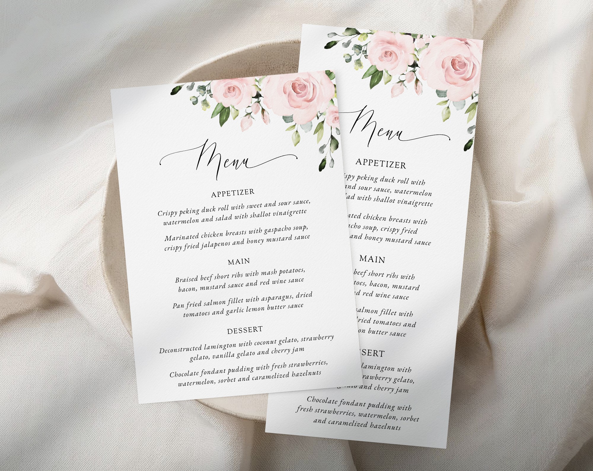 Blush Flowers Wedding Menu, Wedding Stationery, Printable File, Edit Yourself, SH03 Blush Flowers Wedding Menu, Wedding Stationery, Printable File, Edit Yourself, SH03