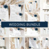 Navy and Blush Flowers Wedding Bundle, Printable File, Edit Yourself, SH04 Navy and Blush Flowers Wedding Bundle, Printable File, Edit Yourself, SH04