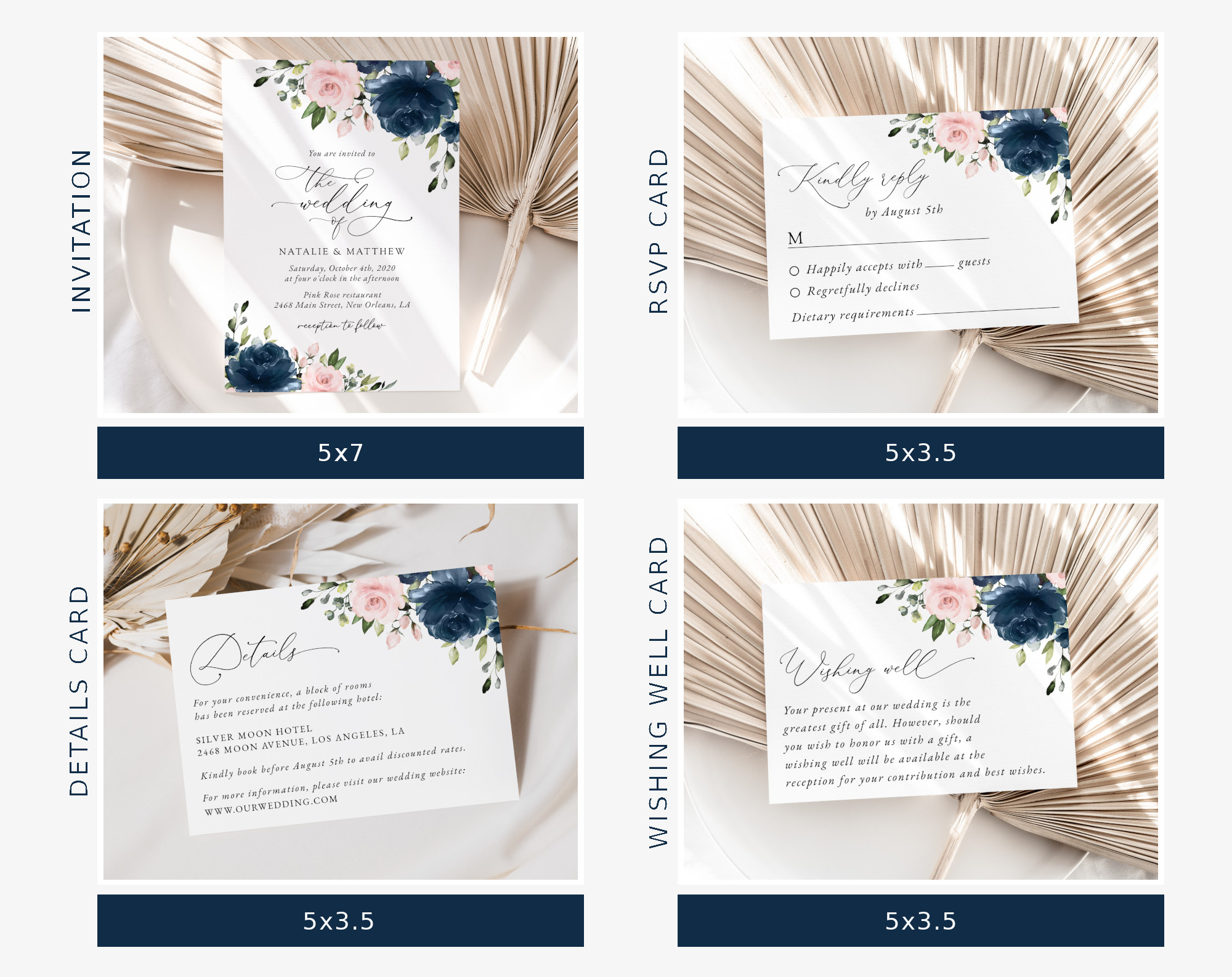Navy and Blush Flowers Wedding Bundle, Printable File, Edit Yourself, SH04 Navy and Blush Flowers Wedding Bundle, Printable File, Edit Yourself, SH04