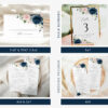 Navy and Blush Flowers Wedding Bundle, Printable File, Edit Yourself, SH04 Navy and Blush Flowers Wedding Bundle, Printable File, Edit Yourself, SH04