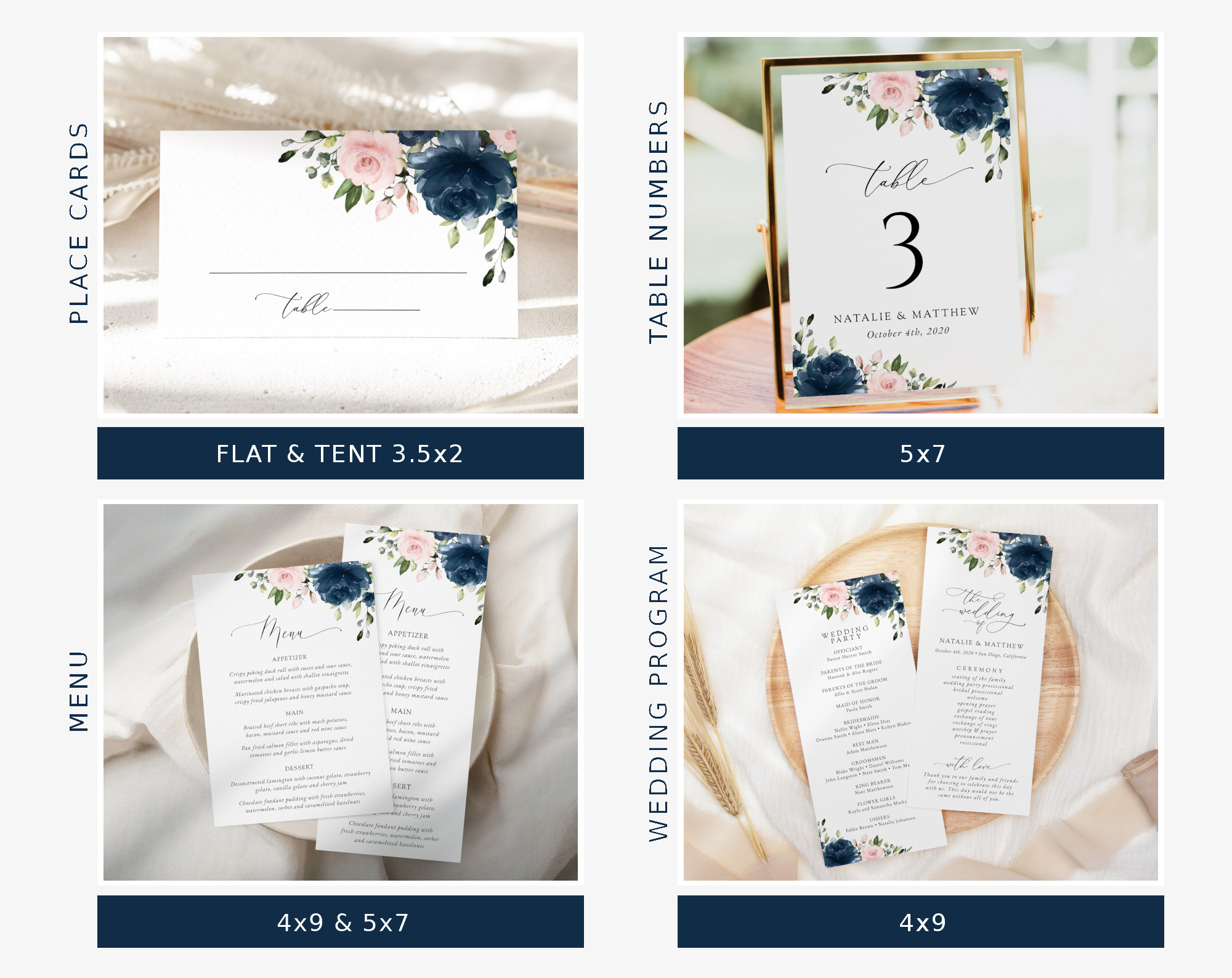 Navy and Blush Flowers Wedding Bundle, Printable File, Edit Yourself, SH04 Navy and Blush Flowers Wedding Bundle, Printable File, Edit Yourself, SH04