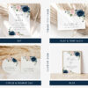 Navy and Blush Flowers Wedding Bundle, Printable File, Edit Yourself, SH04 Navy and Blush Flowers Wedding Bundle, Printable File, Edit Yourself, SH04