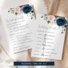 Navy and Blush Flowers Wedding Bundle, Printable File, Edit Yourself, SH04 Navy and Blush Flowers Wedding Bundle, Printable File, Edit Yourself, SH04