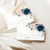 Navy and Blush Flowers Place Card, Wedding Stationery, Printable File, Edit Yourself, SH04 Navy and Blush Flowers Place Card, Wedding Stationery, Printable File, Edit Yourself, SH04