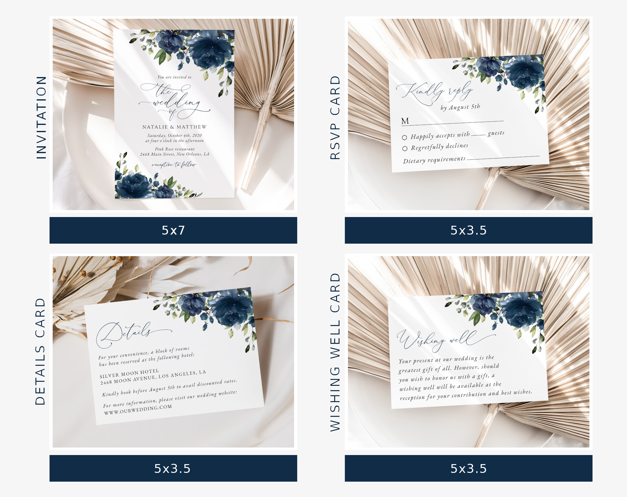 Navy Blue Flowers Wedding Bundle, Printable File, Edit Yourself, SH16 Navy Blue Flowers Wedding Bundle, Printable File, Edit Yourself, SH16