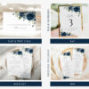 Navy Blue Flowers Wedding Bundle, Printable File, Edit Yourself, SH16 Navy Blue Flowers Wedding Bundle, Printable File, Edit Yourself, SH16