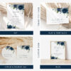 Navy Blue Flowers Wedding Bundle, Printable File, Edit Yourself, SH16 Navy Blue Flowers Wedding Bundle, Printable File, Edit Yourself, SH16