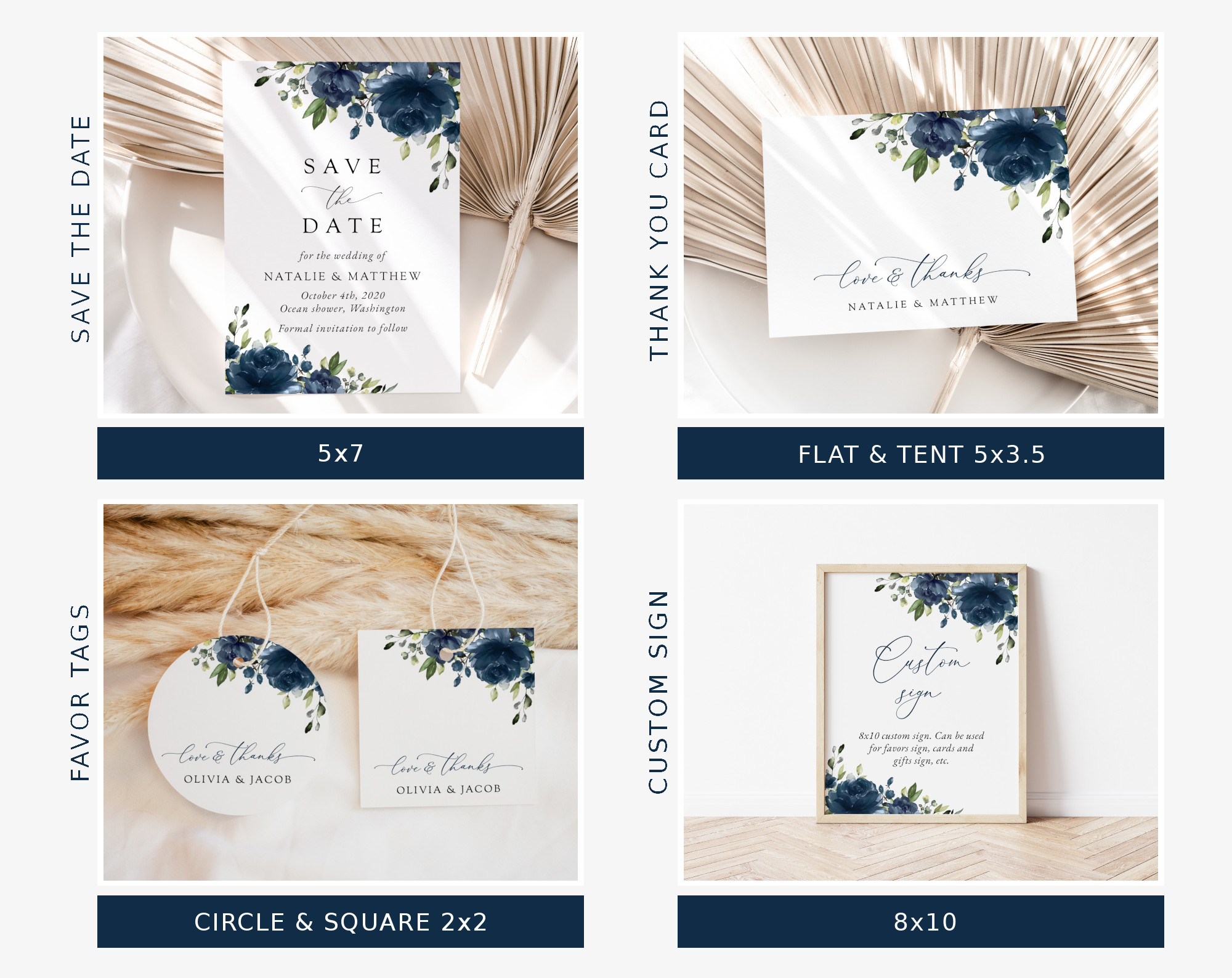 Navy Blue Flowers Wedding Bundle, Printable File, Edit Yourself, SH16 Navy Blue Flowers Wedding Bundle, Printable File, Edit Yourself, SH16