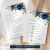 Navy Blue Flowers Wedding Bundle, Printable File, Edit Yourself, SH16 Navy Blue Flowers Wedding Bundle, Printable File, Edit Yourself, SH16