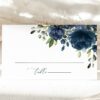 Navy Blue Flowers Place Card, Wedding Stationery, Printable File, Edit Yourself, SH16 Navy Blue Flowers Place Card, Wedding Stationery, Printable File, Edit Yourself, SH16