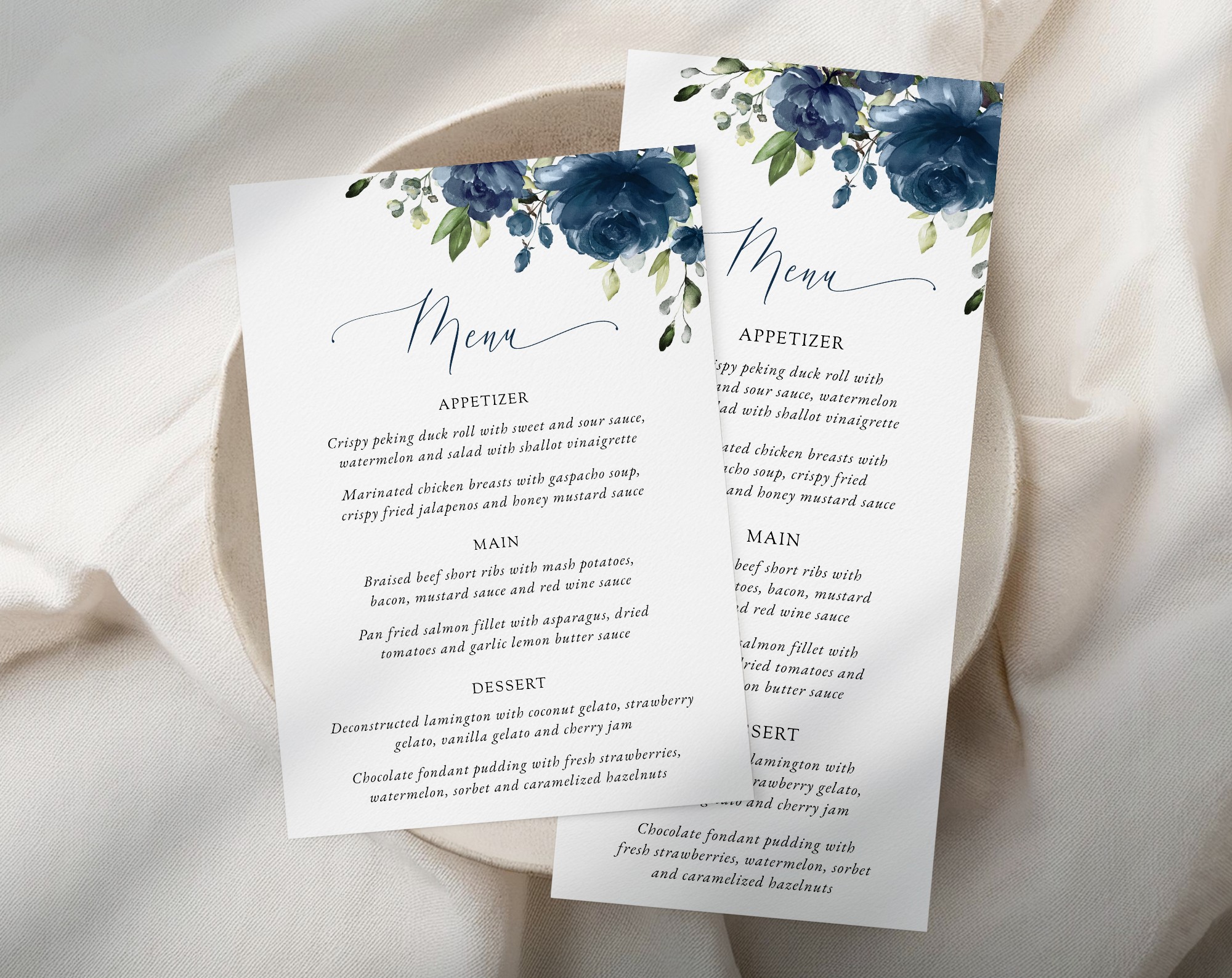 Navy Blue Flowers Wedding Menu, Wedding Stationery, Printable File, Edit Yourself, SH16 Navy Blue Flowers Wedding Menu, Wedding Stationery, Printable File, Edit Yourself, SH16