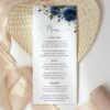 Navy Blue Flowers Wedding Menu, Wedding Stationery, Printable File, Edit Yourself, SH16 Navy Blue Flowers Wedding Menu, Wedding Stationery, Printable File, Edit Yourself, SH16