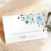Dusty Blue Flowers Place Card, Wedding Stationery, Printable File, Edit Yourself, SH24 Dusty Blue Flowers Place Card, Wedding Stationery, Printable File, Edit Yourself, SH24