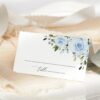 Dusty Blue Flowers Place Card, Wedding Stationery, Printable File, Edit Yourself, SH24 Dusty Blue Flowers Place Card, Wedding Stationery, Printable File, Edit Yourself, SH24