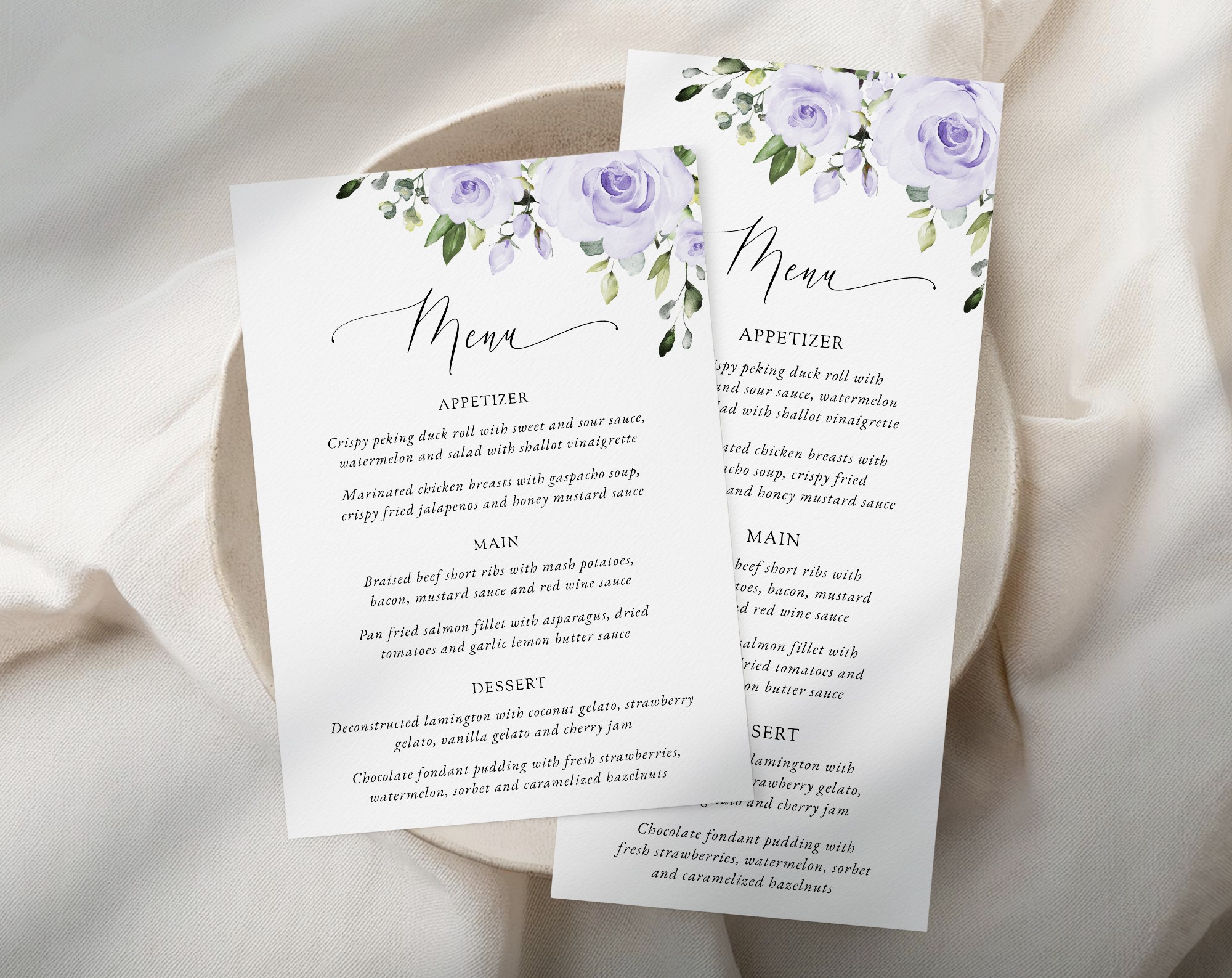 Purple Flowers Wedding Menu, Wedding Stationery, Printable File, Edit Yourself, SH29 Purple Flowers Wedding Menu, Wedding Stationery, Printable File, Edit Yourself, SH29