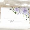 Purple Flowers Place Card, Wedding Stationery, Printable File, Edit Yourself, SH29 Purple Flowers Place Card, Wedding Stationery, Printable File, Edit Yourself, SH29
