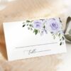 Purple Flowers Place Card, Wedding Stationery, Printable File, Edit Yourself, SH29 Purple Flowers Place Card, Wedding Stationery, Printable File, Edit Yourself, SH29