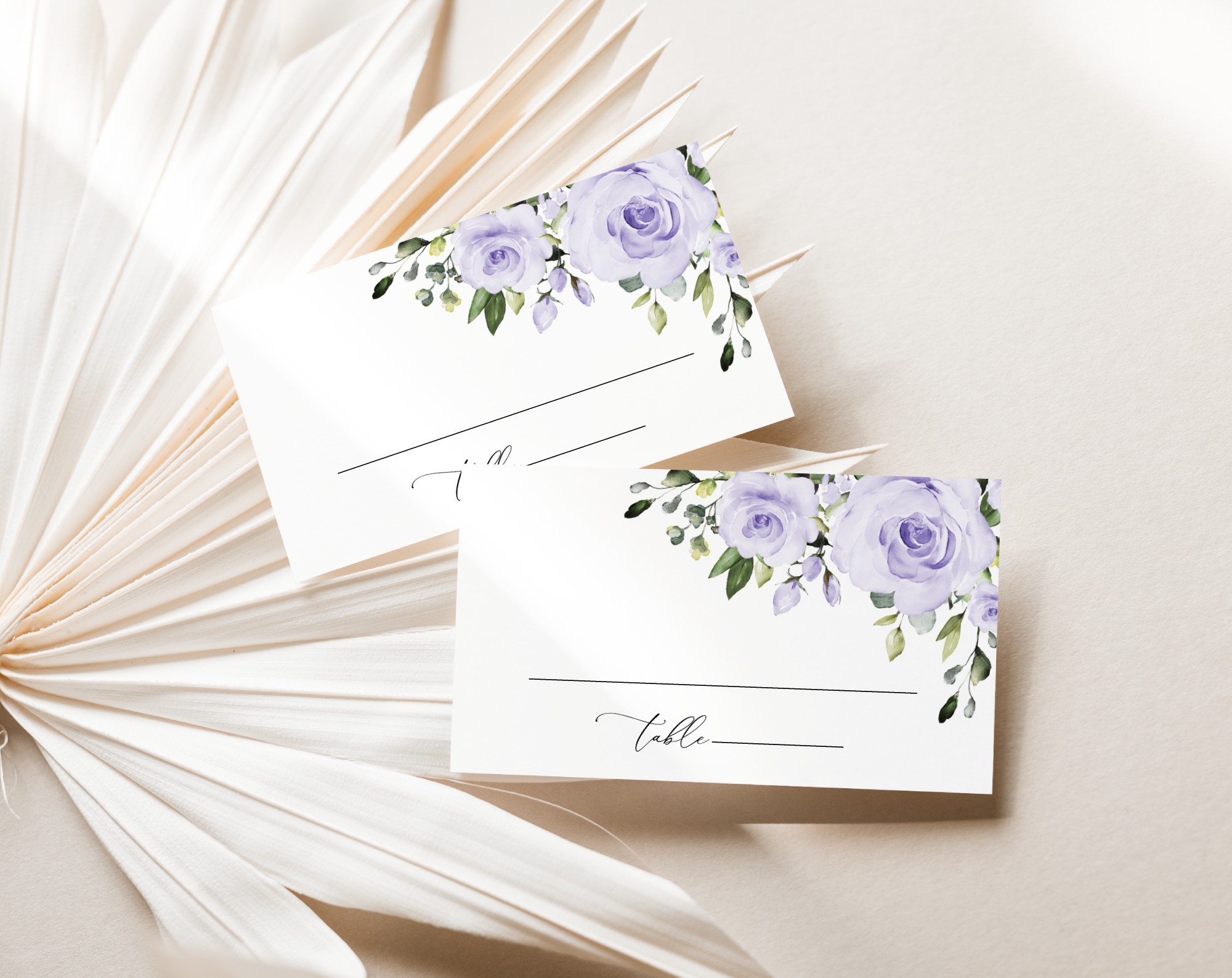 Purple Flowers Place Card, Wedding Stationery, Printable File, Edit Yourself, SH29 Purple Flowers Place Card, Wedding Stationery, Printable File, Edit Yourself, SH29