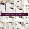 Plum Purple Flowers Wedding Bundle, Printable File, Edit Yourself, SH31 Plum Purple Flowers Wedding Bundle, Printable File, Edit Yourself, SH31