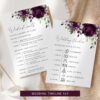 Plum Purple Flowers Wedding Bundle, Printable File, Edit Yourself, SH31 Plum Purple Flowers Wedding Bundle, Printable File, Edit Yourself, SH31