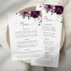 Plum Purple Flowers Wedding Menu, Wedding Stationery, Printable File, Edit Yourself, SH31 Plum Purple Flowers Wedding Menu, Wedding Stationery, Printable File, Edit Yourself, SH31